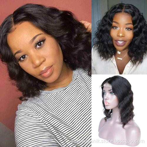 Uniky Short Loose Body Wave Wavy Lace Front Human Hair Wigs for Black Women Full Hd Frontal Wig Human Hair Ocean Wave Bob Wigs